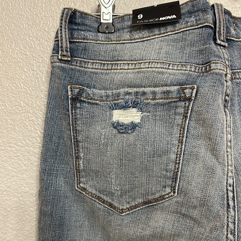 Fashion Nova Light Blue Distressed Jeans